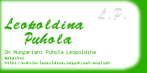leopoldina puhola business card